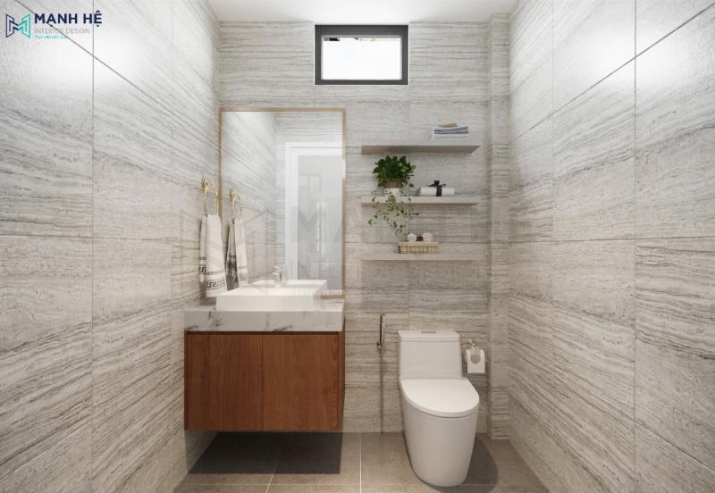 Sơ đồ bố trí nội thất tối ưu cho phòng tắm 4m2 với phân chia khu vực khô ướt